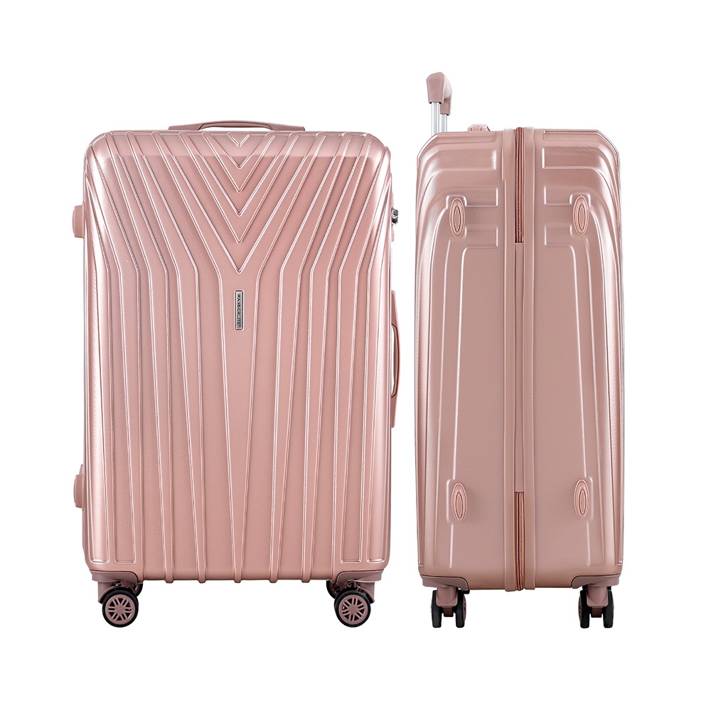 wanderlite 3 set luggage 20 24 28 inch suitcase with tsa lock carry on hard shell travel luggage organiser case pink