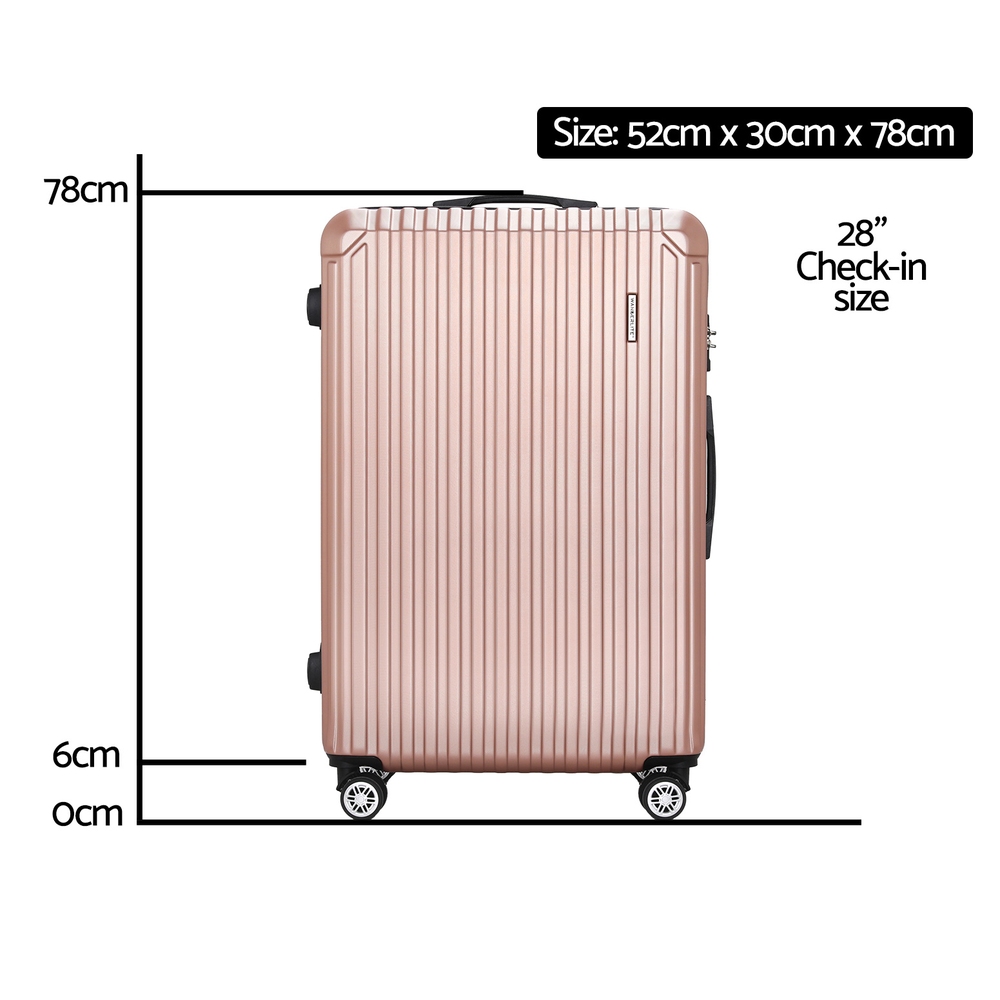 wanderlite 28 inch luggage set with tsa lock�abs hard shell travel suitcase organiser luggage case rose gold wanderlite 28 inch luggage set with tsa lock�abs hard shell travel suitcase organiser luggage case rose gold
