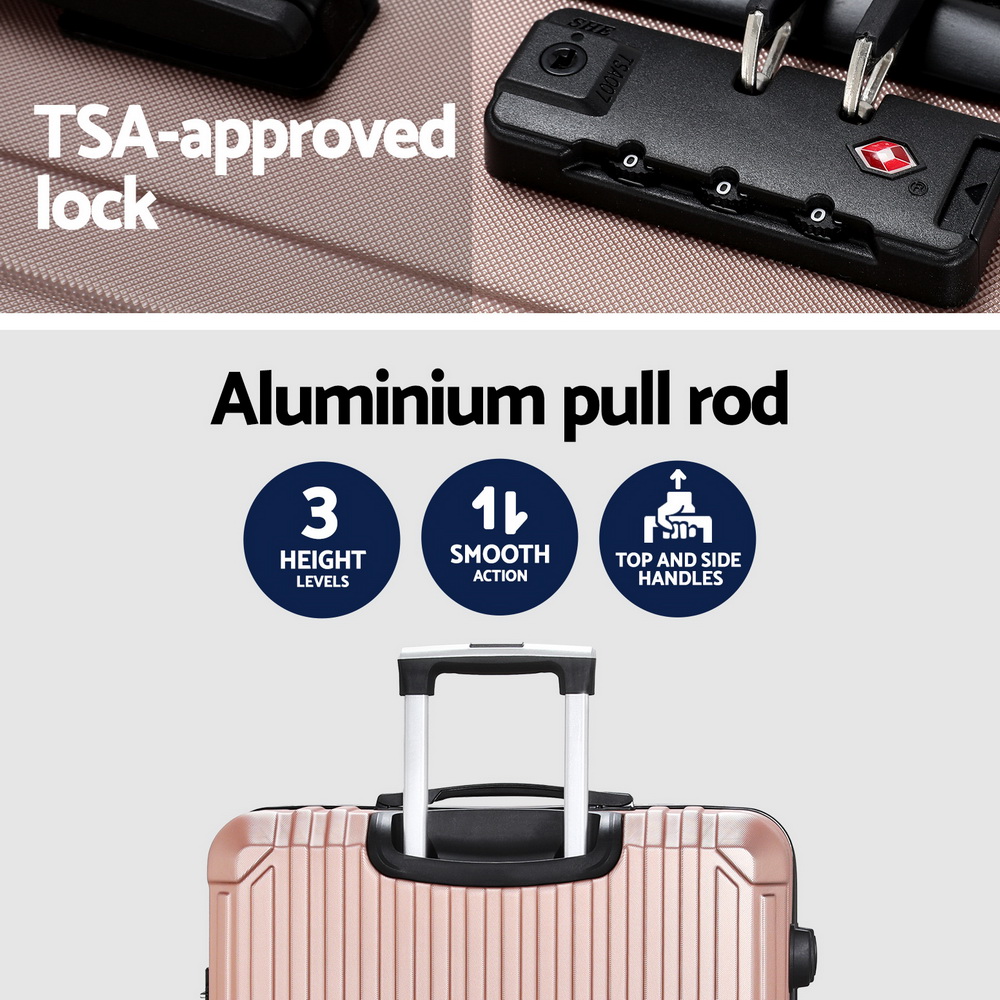wanderlite 28 inch luggage set with tsa lock�abs hard shell travel suitcase organiser luggage case rose gold wanderlite 28 inch luggage set with tsa lock�abs hard shell travel suitcase organiser luggage case rose gold