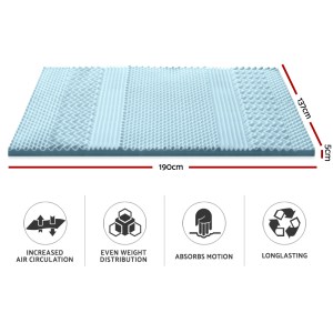 giselle bedding memory foam mattress topper 7 zone 5cm double