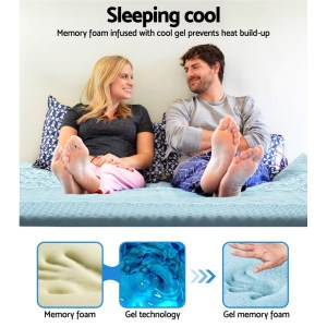 giselle bedding memory foam mattress topper 7 zone 5cm double