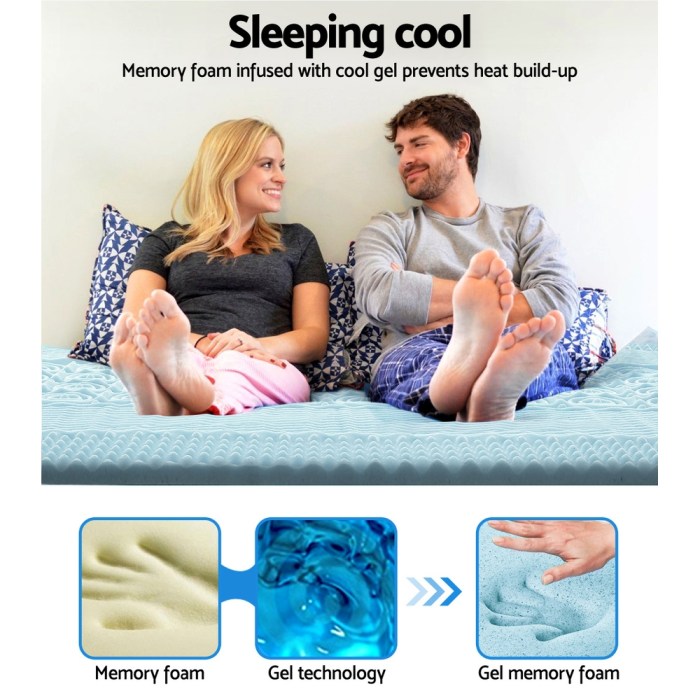 giselle bedding memory foam mattress topper 7 zone 5cm double