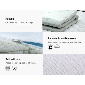 giselle bedding memory foam mattress topper 7 zone 5cm single