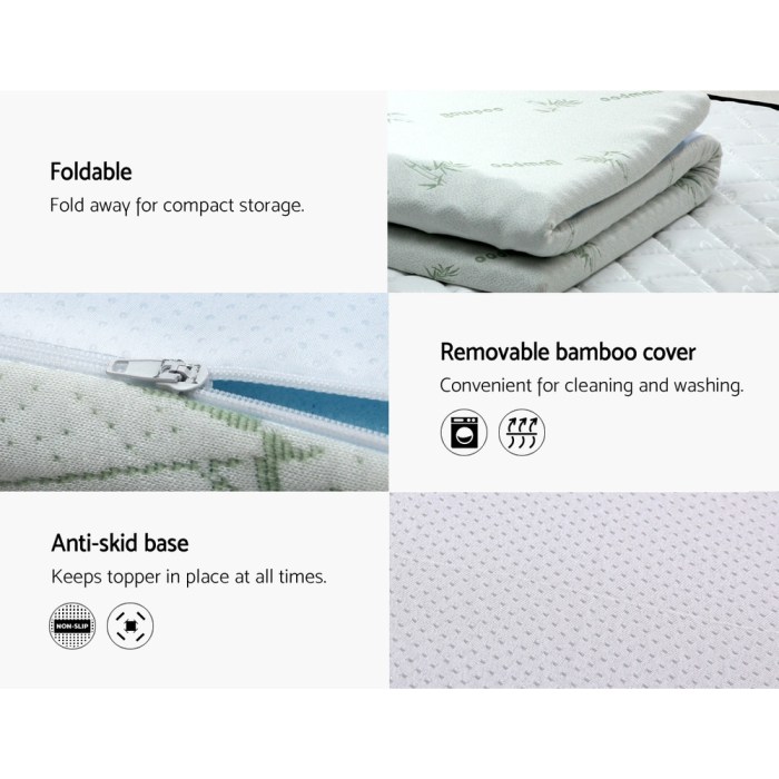 giselle bedding memory foam mattress topper 7 zone 5cm single