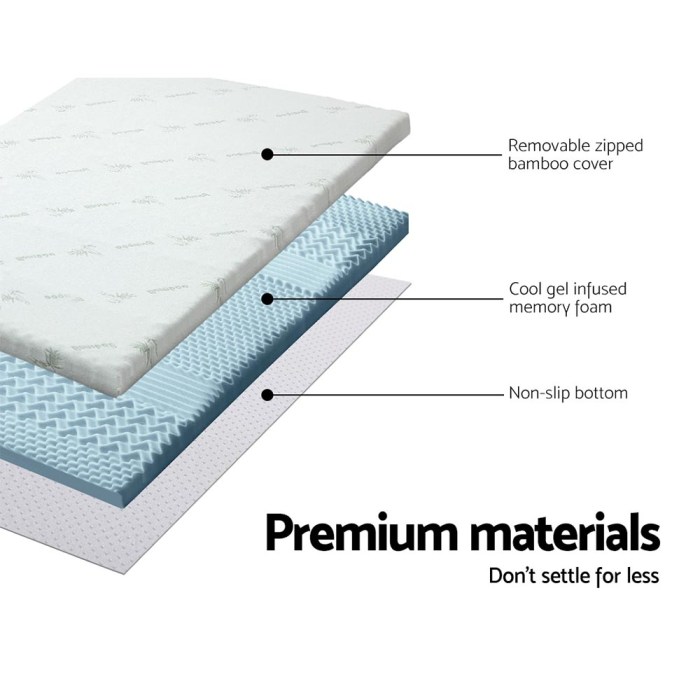 giselle bedding memory foam mattress topper 7 zone 5cm single