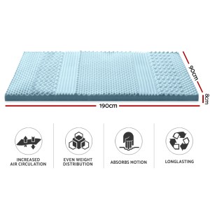 giselle bedding memory foam mattress topper 7 zone 8cm single