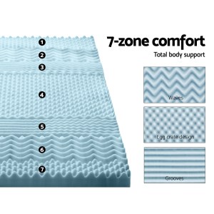 giselle bedding memory foam mattress topper 7 zone 8cm single