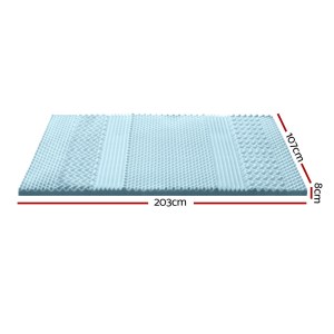 giselle memory foam mattress topper 7 zone 8cm king single