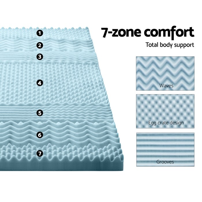 giselle memory foam mattress topper 7 zone 8cm king single