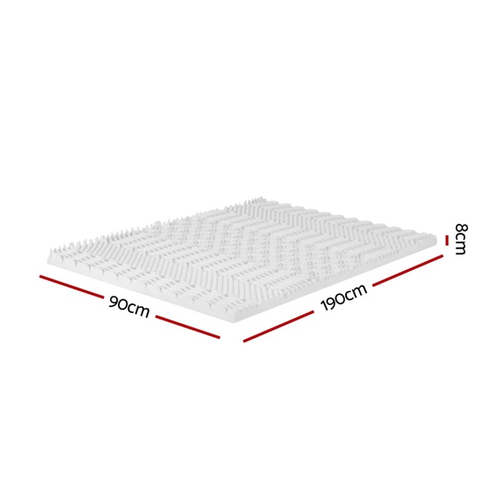giselle bedding memory foam mattress topper 7 zone airflow pad 8cm single white