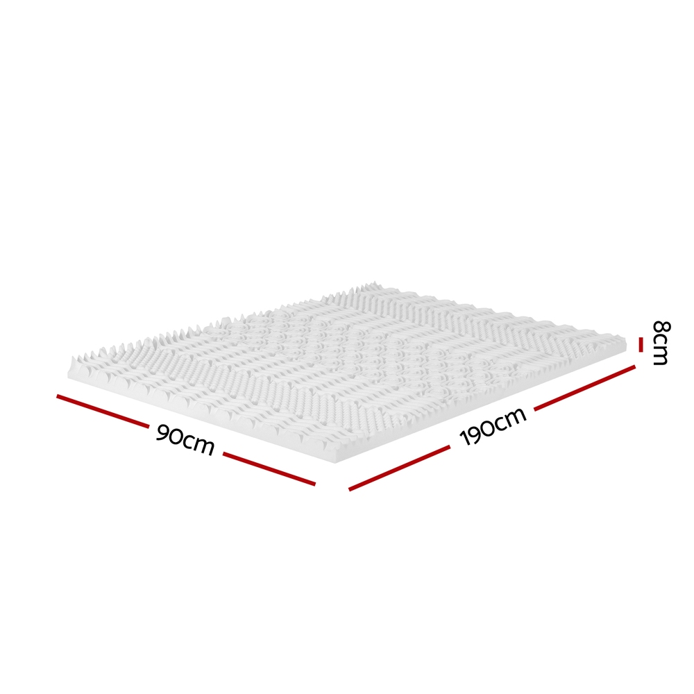 giselle bedding memory foam mattress topper 7 zone airflow pad 8cm single white giselle bedding memory foam mattress topper 7 zone airflow pad 8cm single white