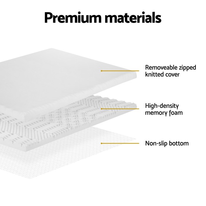 giselle bedding memory foam mattress topper 7 zone airflow pad 8cm single white