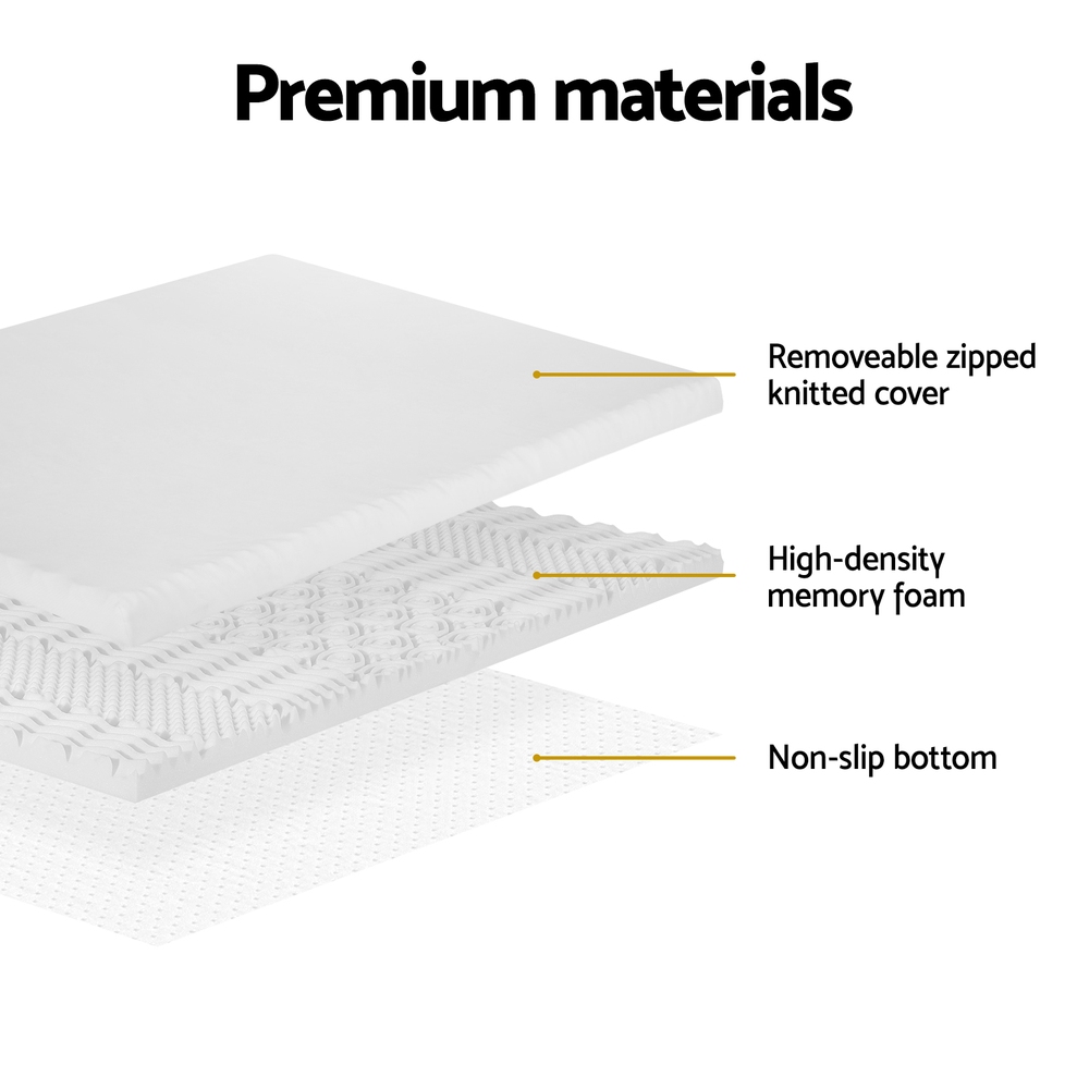 giselle bedding memory foam mattress topper 7 zone airflow pad 8cm single white giselle bedding memory foam mattress topper 7 zone airflow pad 8cm single white
