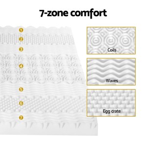 giselle bedding memory foam mattress topper 7 zone airflow pad 8cm single white giselle bedding memory foam mattress topper 7 zone airflow pad 8cm single white