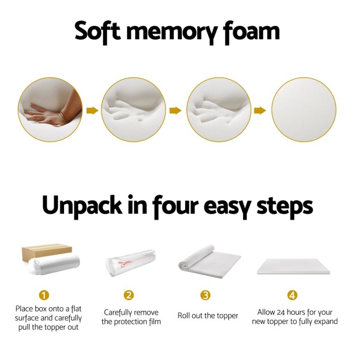 giselle bedding memory foam mattress topper 7 zone airflow pad 8cm single white
