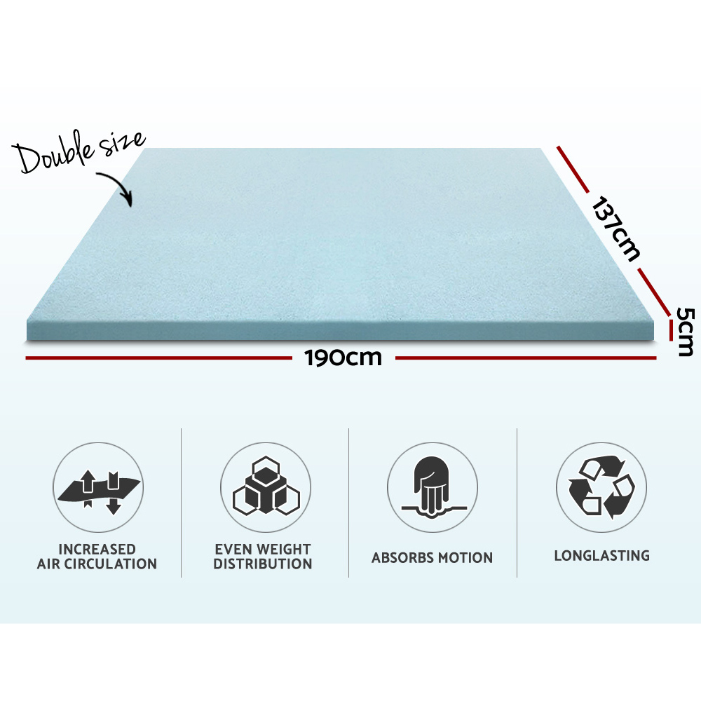 giselle bedding memory foam mattress topper cool gel 5cm double