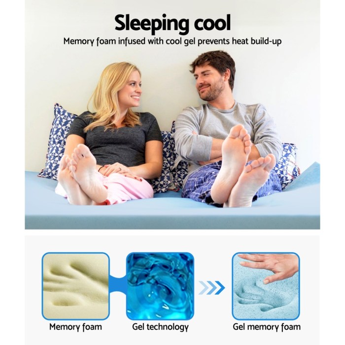giselle bedding memory foam mattress topper cool gel 5cm double