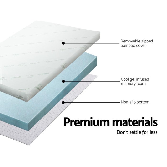 giselle bedding memory foam mattress topper cool gel 5cm double