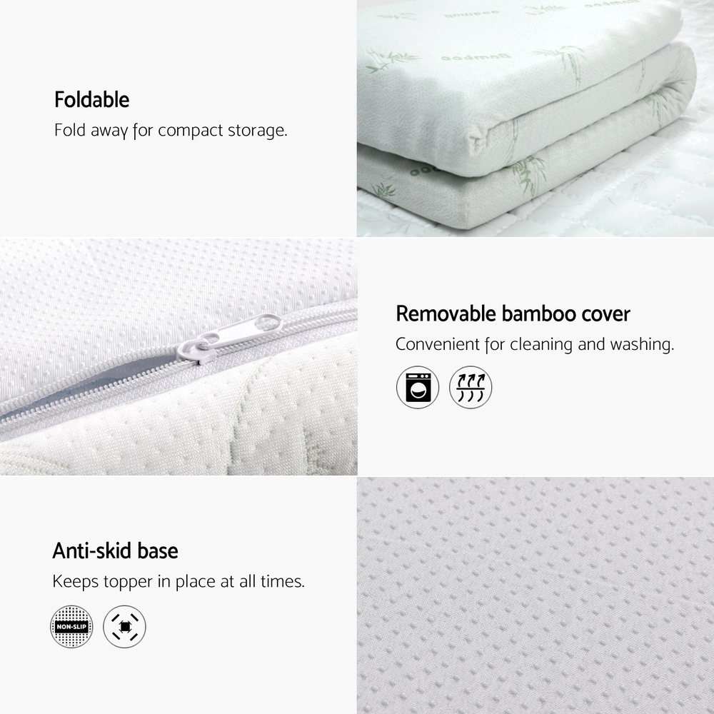 giselle bedding memory foam mattress topper cool gel 5cm king single