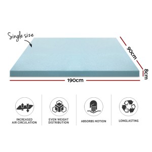 giselle bedding memory foam mattress topper cool gel 8cm single