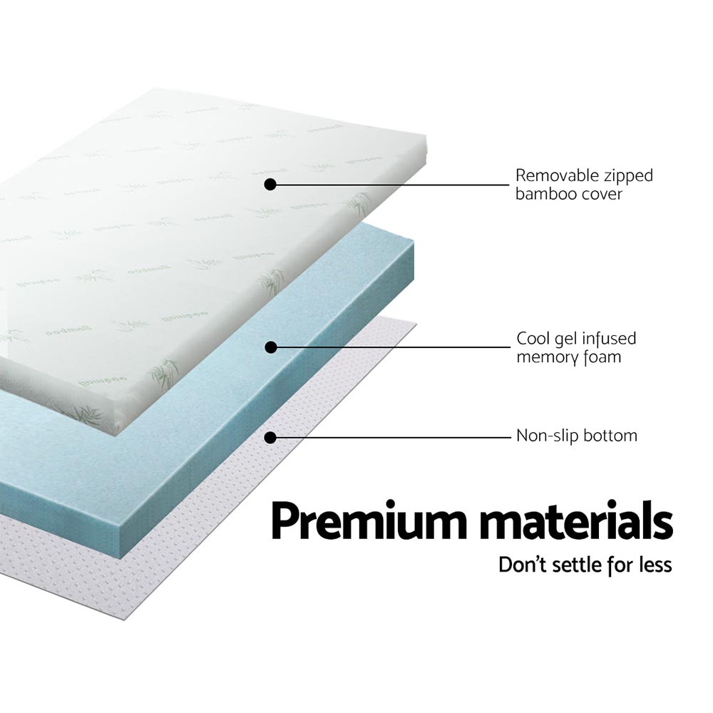 giselle bedding memory foam mattress topper cool gel 8cm single
