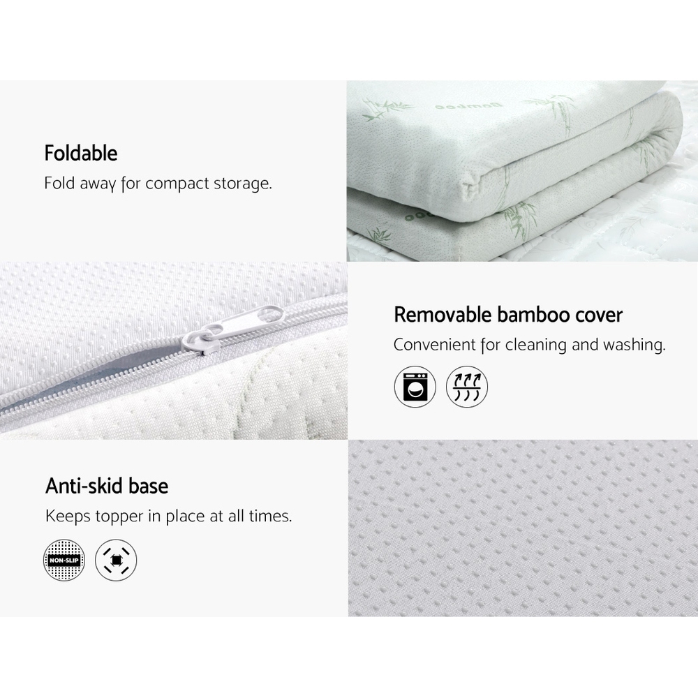 giselle bedding memory foam mattress topper cool gel 8cm single
