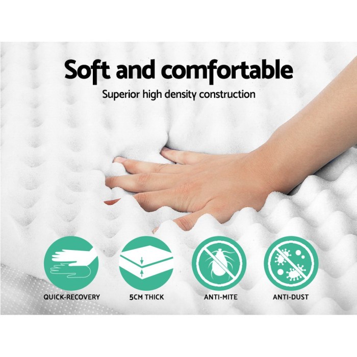 giselle bedding foam mattress topper egg crate 5cm double giselle bedding foam mattress topper egg crate 5cm double