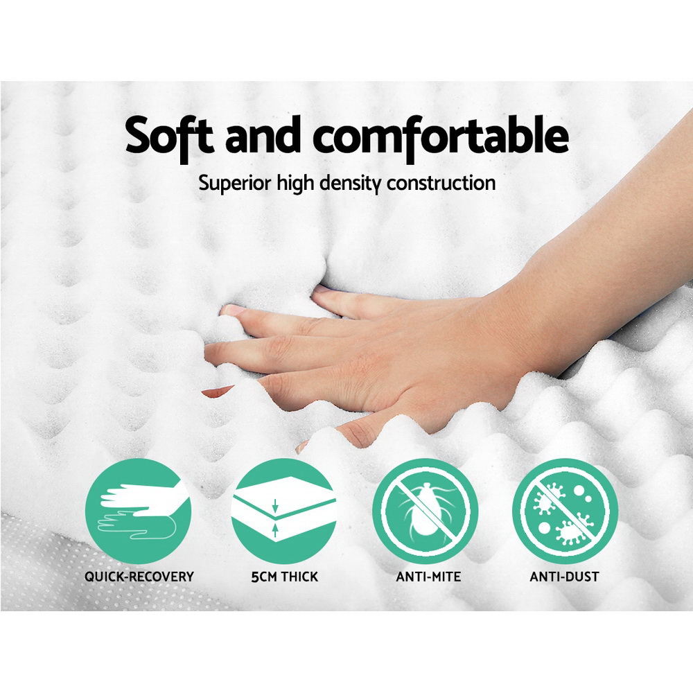 giselle bedding memory foam mattress topper egg crate 5cm single