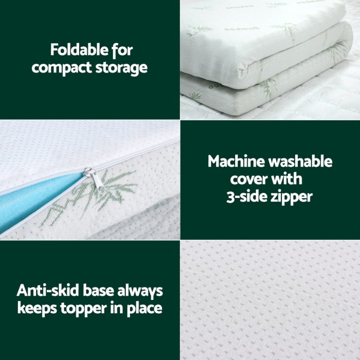 giselle bedding memory foam mattress topper ventilated cool gel 5cm king single