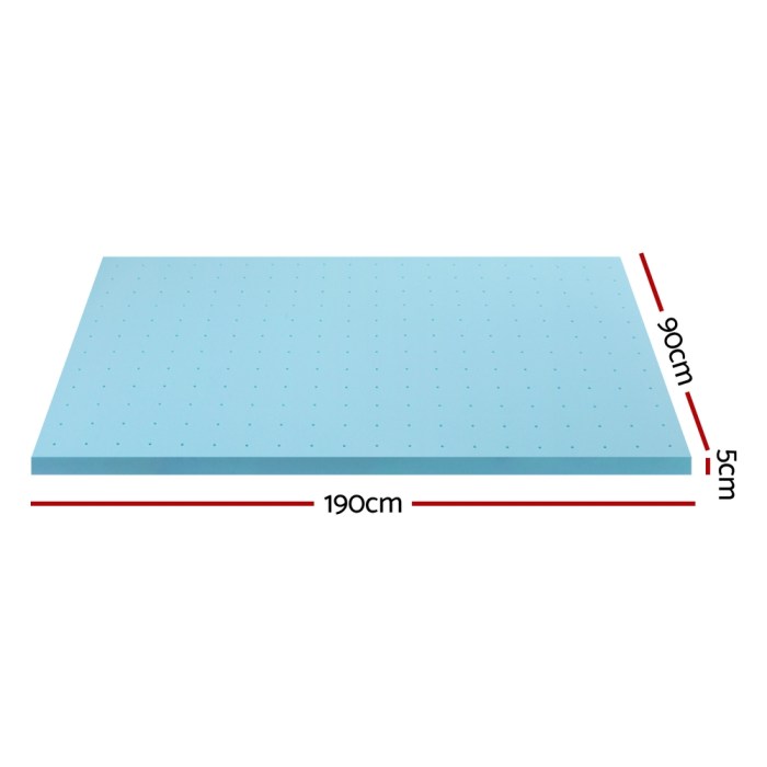 giselle bedding memory foam mattress topper ventilated cool gel 5cm single