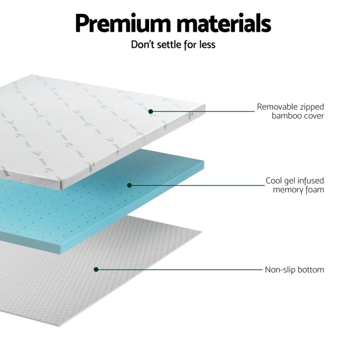 giselle bedding memory foam mattress topper ventilated cool gel 5cm single