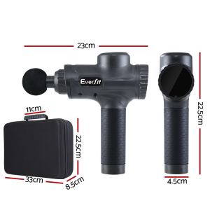 everfit massage gun 30 speed 6 heads vibration muscle massager chargeable black everfit massage gun 30 speed 6 heads vibration muscle massager chargeable black