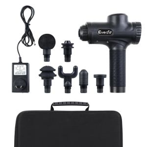 everfit massage gun 30 speed 6 heads vibration muscle massager chargeable black everfit massage gun 30 speed 6 heads vibration muscle massager chargeable black