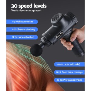 everfit massage gun 30 speed 6 heads vibration muscle massager chargeable black everfit massage gun 30 speed 6 heads vibration muscle massager chargeable black