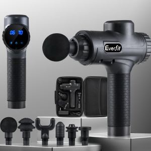 everfit massage gun 30 speed 6 heads vibration muscle massager chargeable black everfit massage gun 30 speed 6 heads vibration muscle massager chargeable black