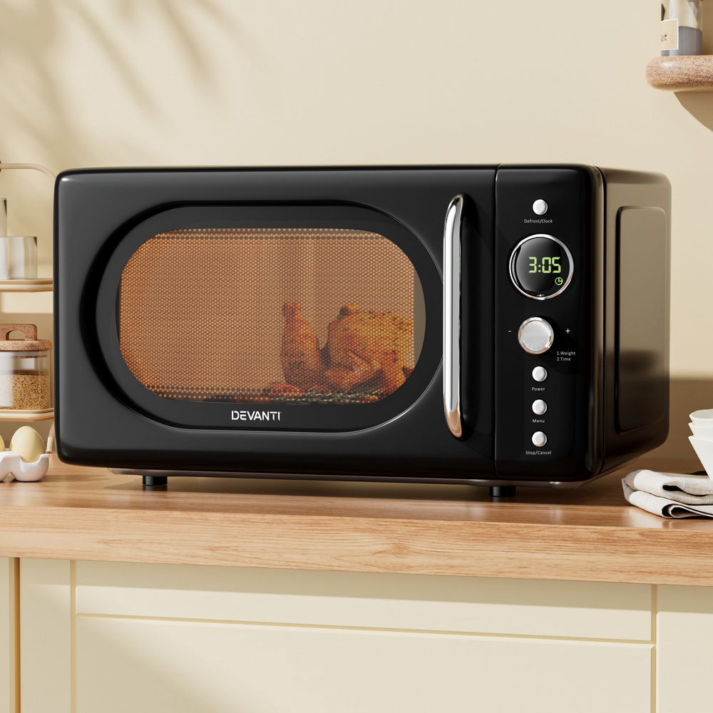 devanti 20l microwave oven 700w black