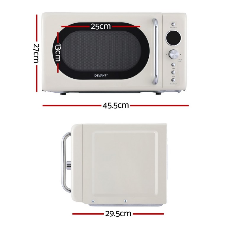 devanti 20l microwave oven 700w cream