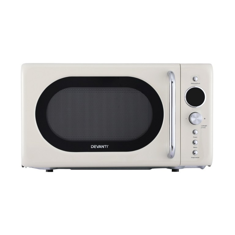 devanti 20l microwave oven 700w cream
