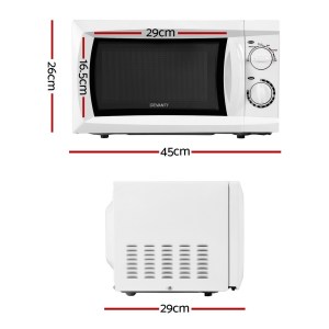 devanti 20l microwave oven 800w white