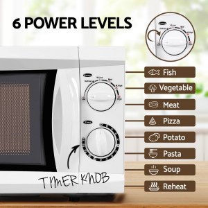devanti 20l microwave oven 800w white