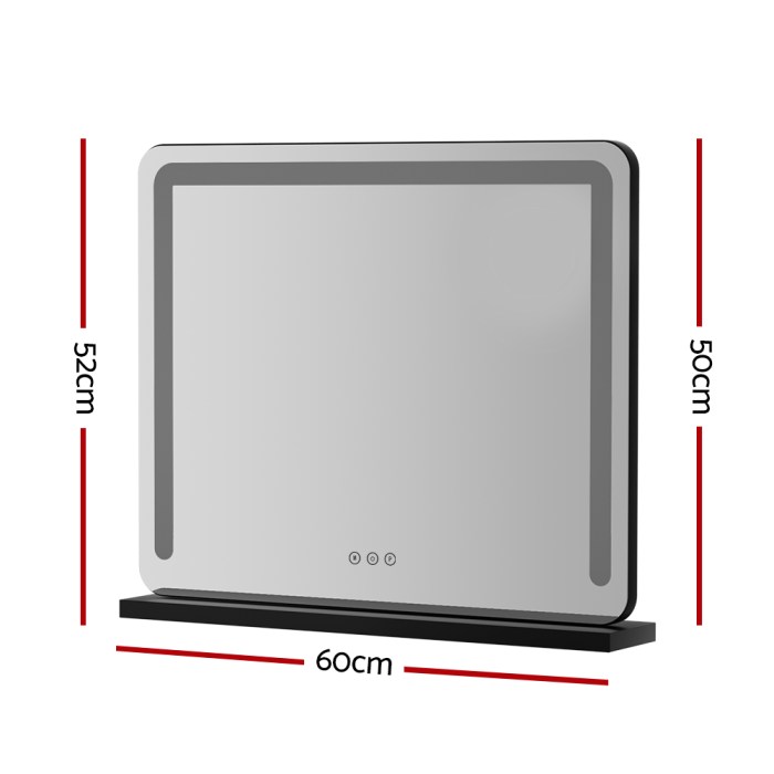 embellir makeup mirror 60x50cm hollywood vanity with led light tabletop black embellir makeup mirror 60x50cm hollywood vanity with led light tabletop black