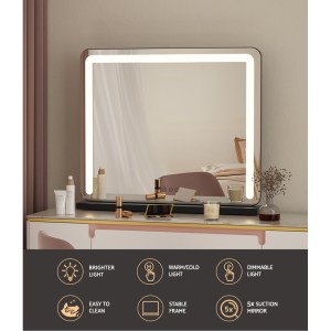 embellir makeup mirror 60x50cm hollywood vanity with led light tabletop black embellir makeup mirror 60x50cm hollywood vanity with led light tabletop black