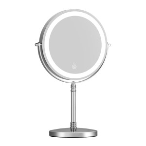 embellir makeup mirror 20x20cm 10x magnifying with led light rotation tabletop