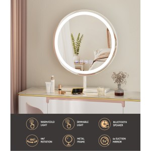 embellir makeup mirror 40x40cm hollywood vanity with led light tabletop round embellir makeup mirror 40x40cm hollywood vanity with led light tabletop round