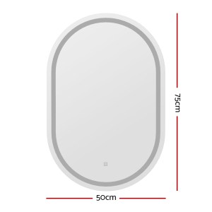 embellir led wall mirror with light 50x75cm bathroom decor oval mirrors vanity