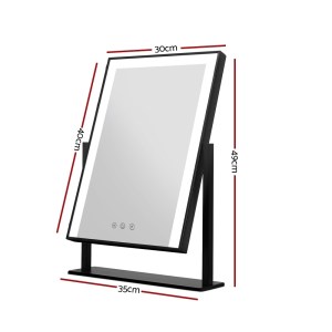 embellir makeup mirror 30x40cm hollywood vanity with led light rotation black embellir makeup mirror 30x40cm hollywood vanity with led light rotation black