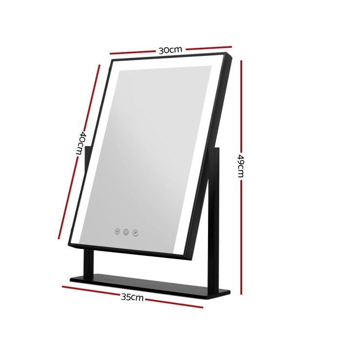 embellir makeup mirror 30x40cm hollywood vanity with led light rotation black embellir makeup mirror 30x40cm hollywood vanity with led light rotation black