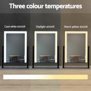 embellir makeup mirror 30x40cm hollywood vanity with led light rotation black embellir makeup mirror 30x40cm hollywood vanity with led light rotation black