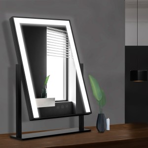 embellir makeup mirror 30x40cm hollywood vanity with led light rotation black embellir makeup mirror 30x40cm hollywood vanity with led light rotation black