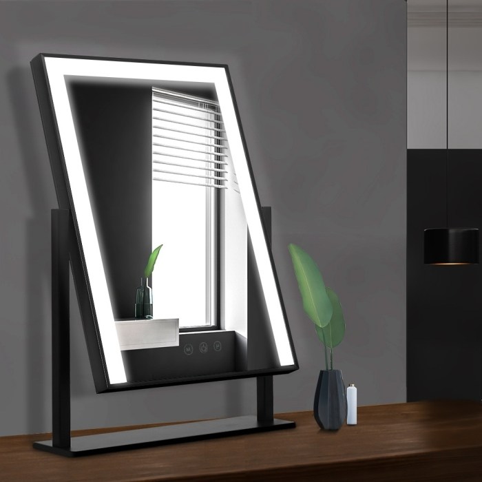embellir makeup mirror 30x40cm hollywood vanity with led light rotation black embellir makeup mirror 30x40cm hollywood vanity with led light rotation black